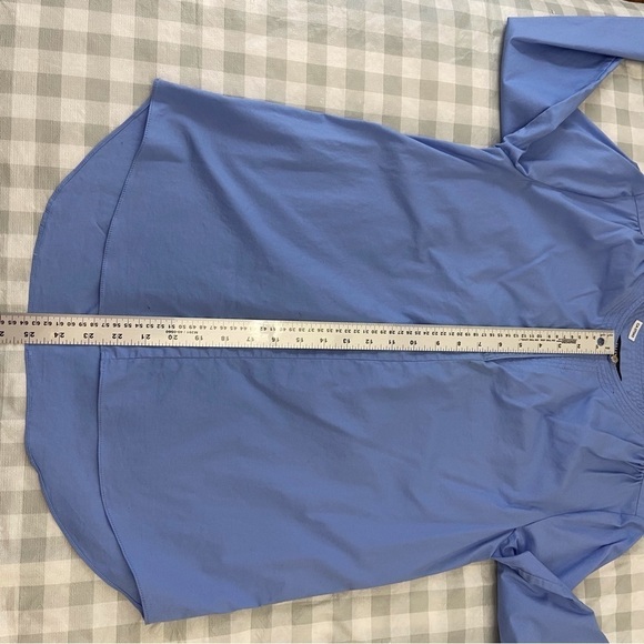 ELLEN Tracy pull over blouse cornflower blue cotton blend elastane small - Picture 6 of 10